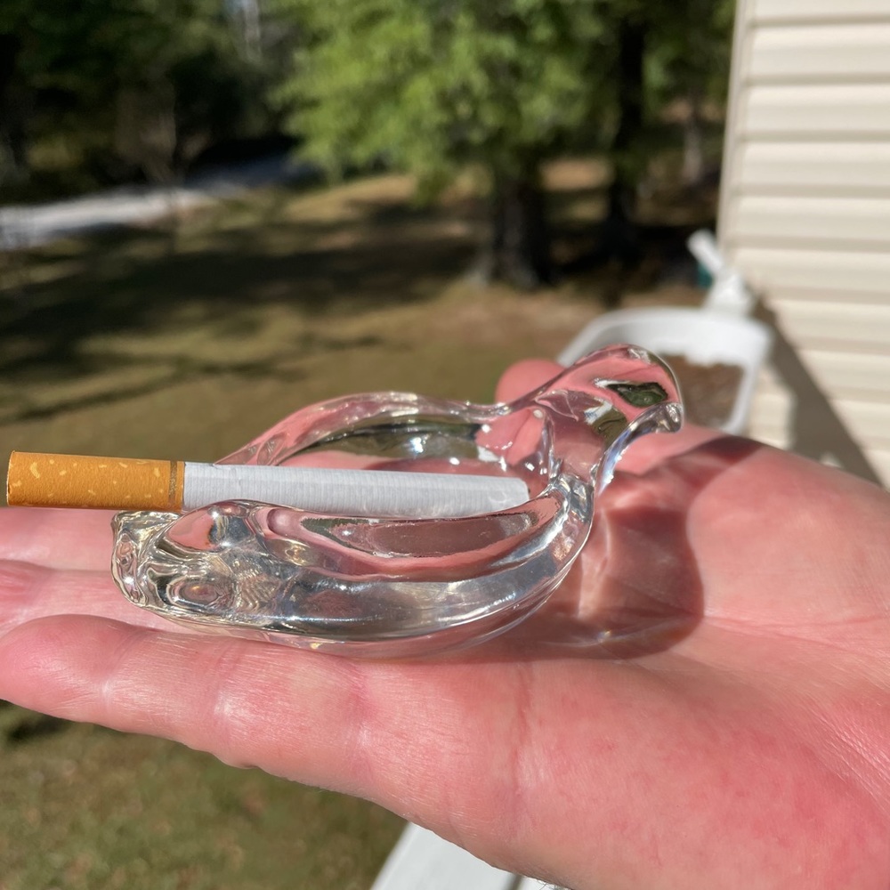 Vintage Art Glass personal Bird Ashtray